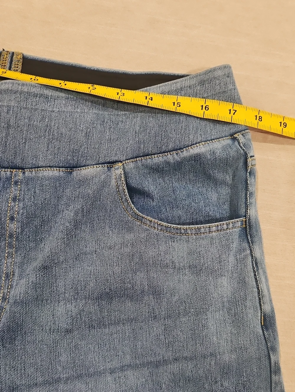 High-Waisted Wide Leg Jeans in Light Denim Blue XL Petite - Picture 8 of 10